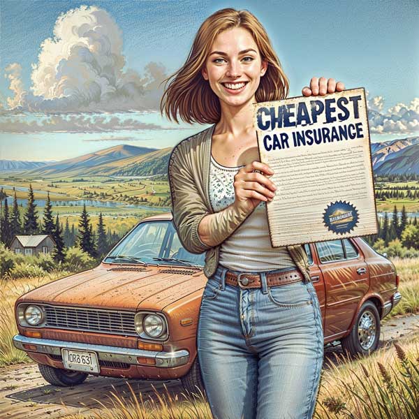 happy woman with a cheapest car insurance in montana